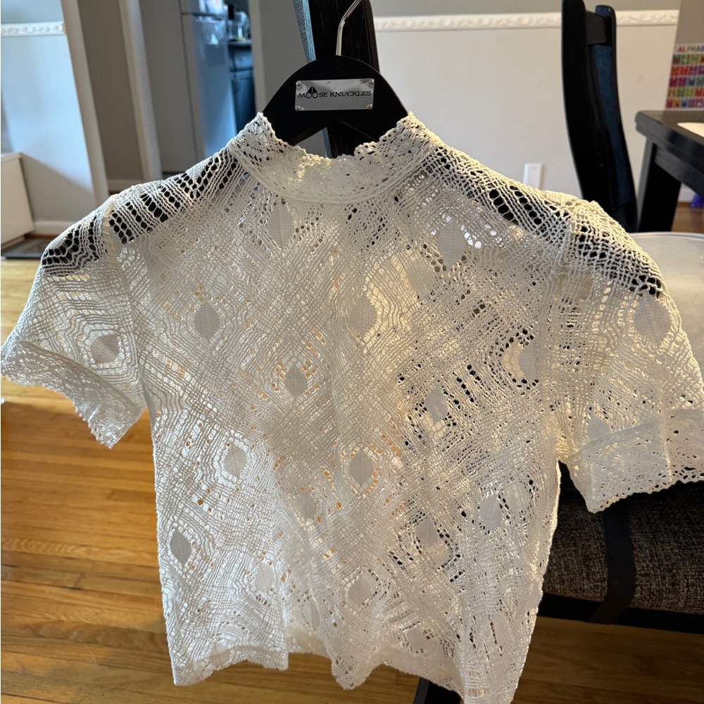Zara Ivory Lace Blouse